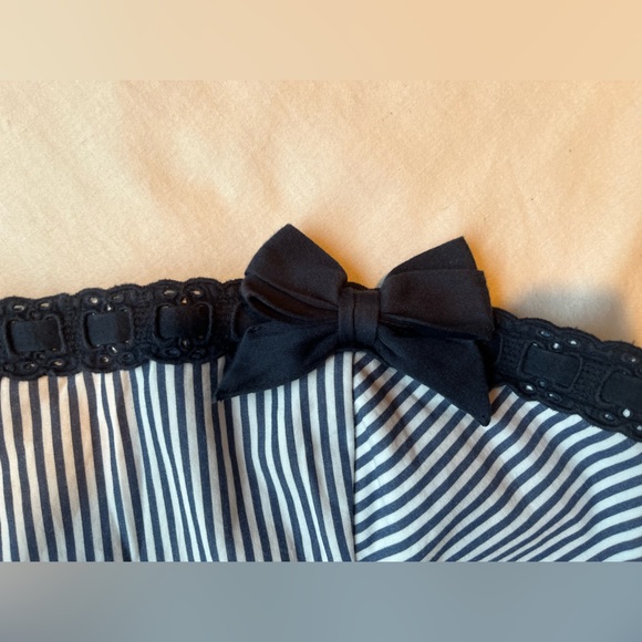 Hollister Striped Peplum Tube Top with Lace and Bow Detail - Picture 3 of 5